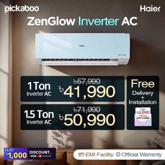 Special Price on Haier Zenglow AC at Pickaboo