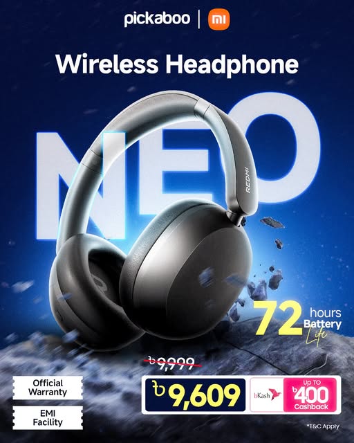 Up to ৳400 bKash Cashback on Redmi Wireless Headphones at Pickaboo.com