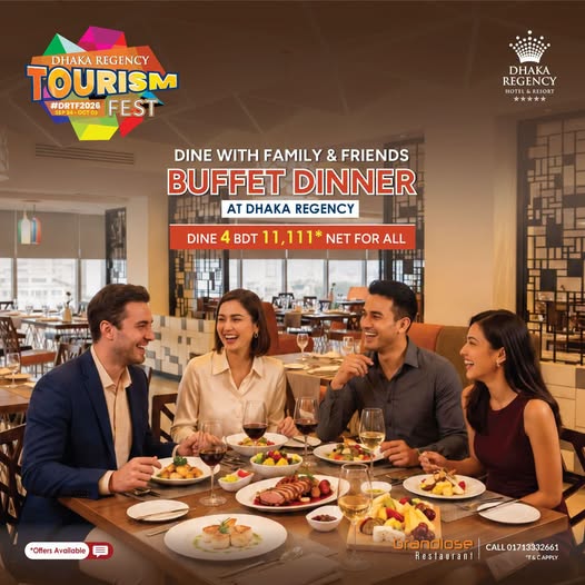 Buffet Dinner for 4 at Dhaka Regency Hotel & Resort