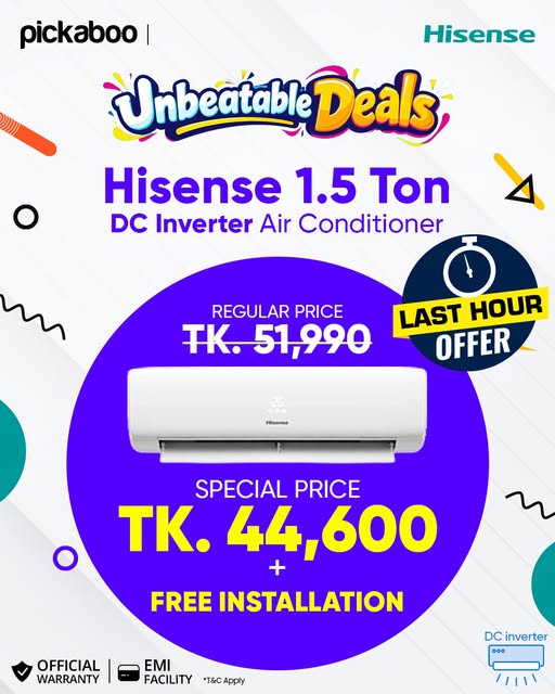 Hisense TV at Tk. 44,600 with Free Installation