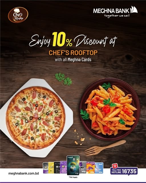 10% Discount on Dining at Chef's Rooftop