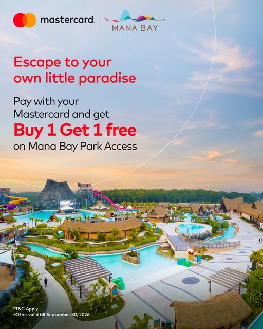 Buy 1 Get 1 Free Mana Bay Park Access with Mastercard