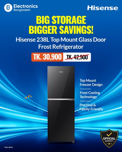Savings on Hisense Refrigerator at Electronics Bangladesh