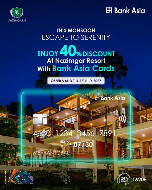 40% off on stay at Nazimgar Resort with Bank Asia Cards