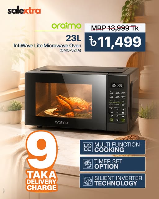 Oraimo InfiWave Lite 23L Solo Microwave at Tk 11,499