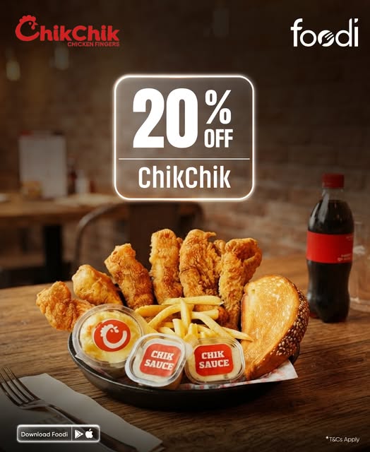 20% OFF at ChikChik via Foodi