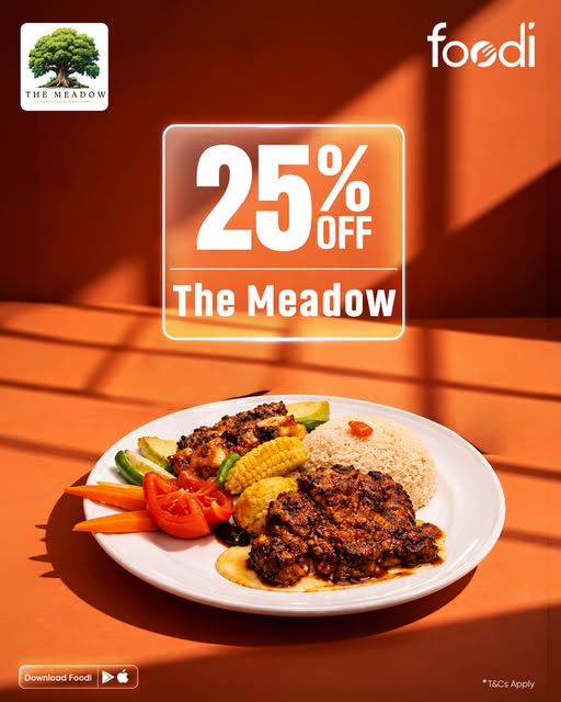 Flat 25% OFF at The Meadow via Foodi