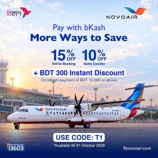 15% OFF on Online Booking with bKash