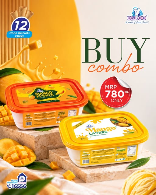 Igloo Mango Layers and Mango Fusion Combo Pack at Tk 780