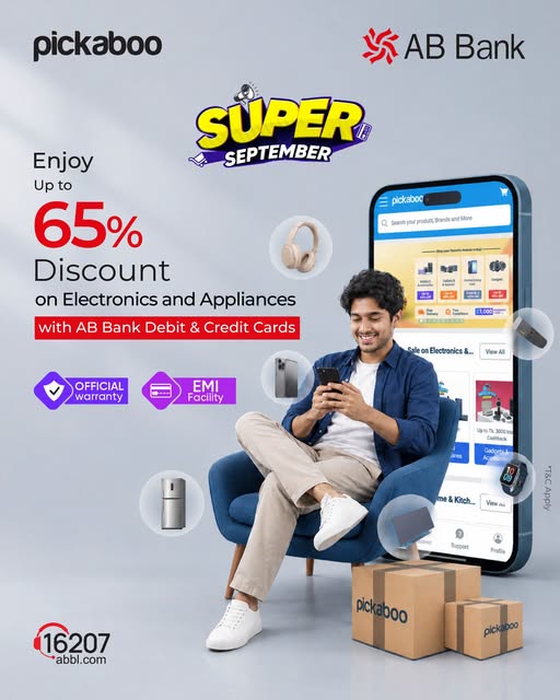 Up to 65% OFF on Electronics & Appliances at Pickaboo with AB Bank Cards