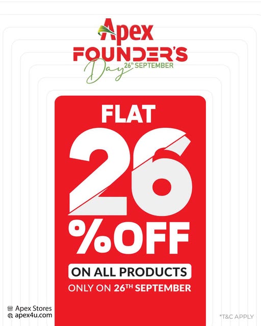 Apex Founder's Day Sale: Flat 26% Off Everything