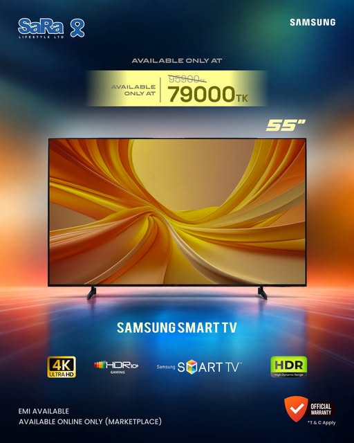 Discount on Samsung 55” Crystal 4K UHD Smart TV