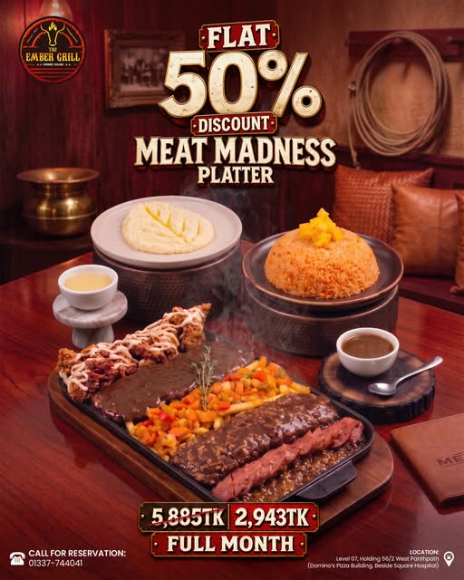 50% OFF Meat Madness Platter at The Ember Grill