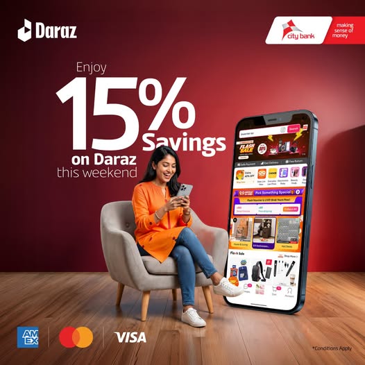 15% Off Daraz Orders with City Bank Cards (Every Fri & Sat)