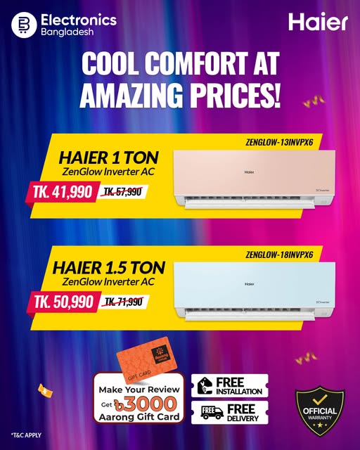 Haier ZenGlow Inverter AC Special Prices