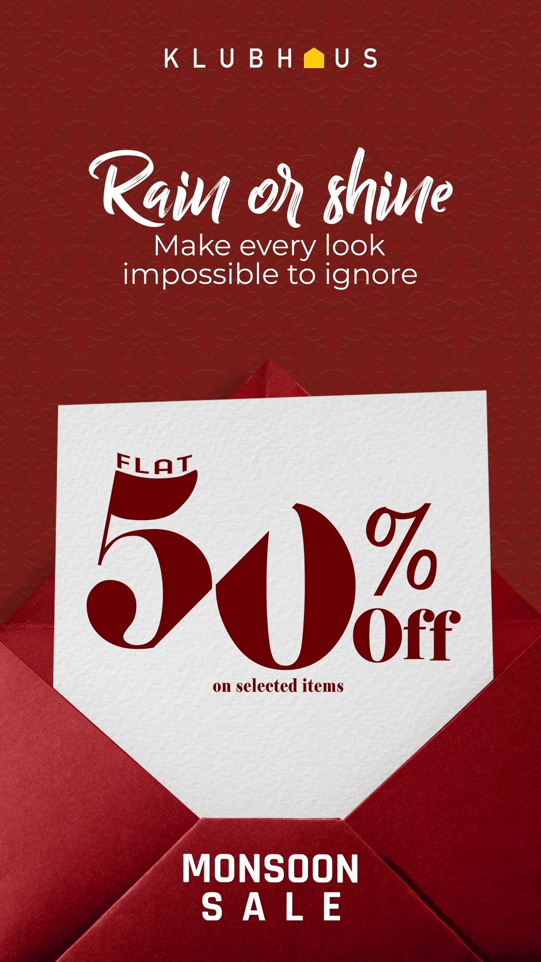 Klubhaus Monsoon Sale - Flat 50% OFF on selected styles