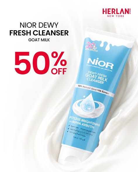 50% OFF on NIOR Dewy Fresh Cleansers (Goat Milk & Oat Milk)