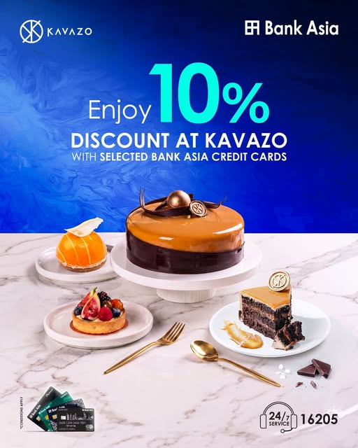 10% discount on desserts at Kavazo with Bank Asia Credit Cards