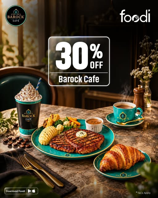 30% OFF at Barock Cafe