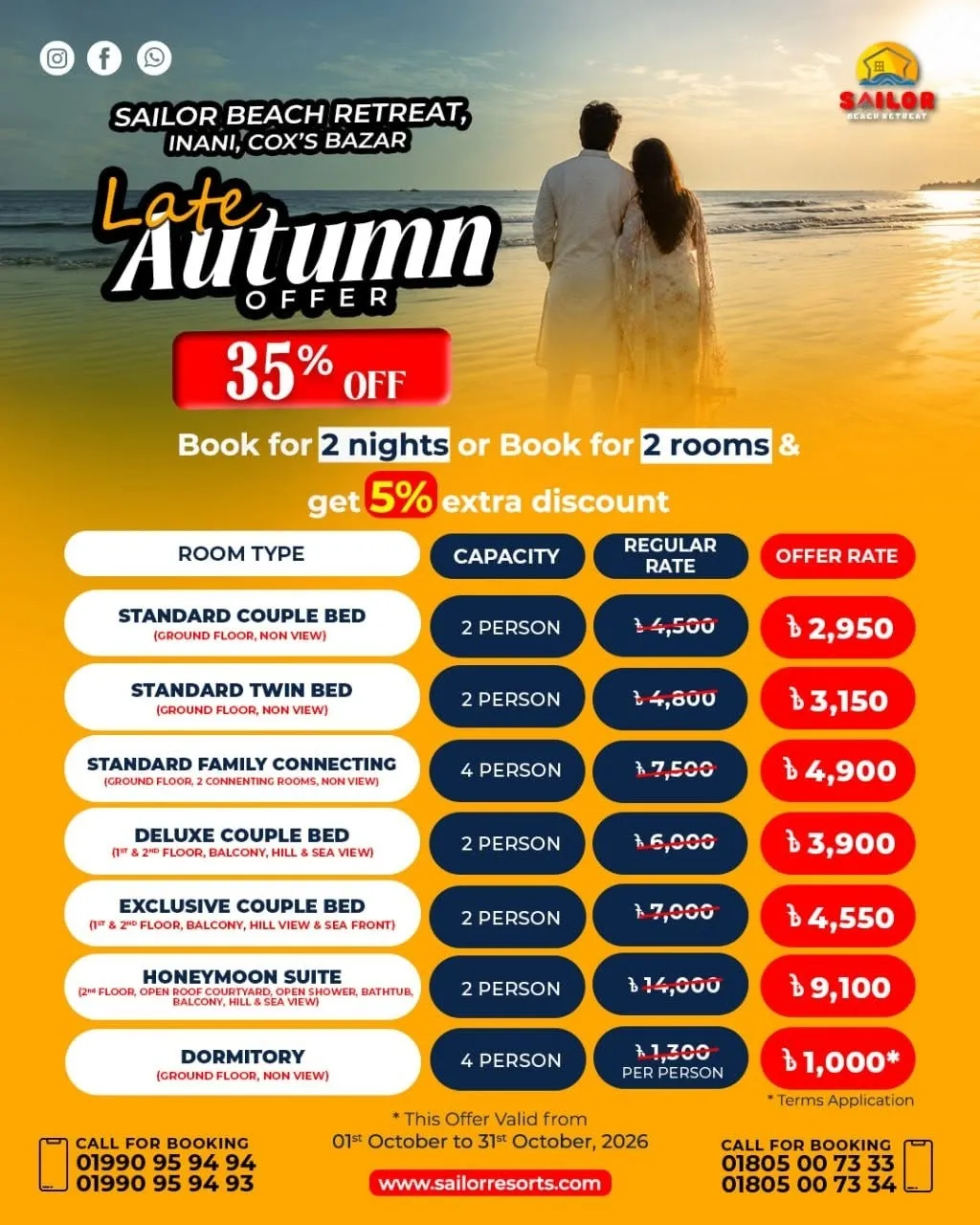 Up to 35% Off at Sailor Beach Retreat, Inani