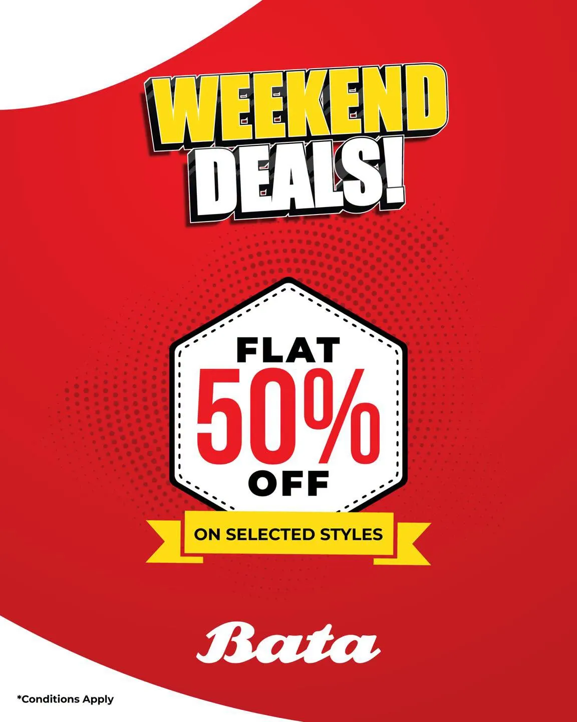 Flat 50% OFF on Selected Bata Footwear
