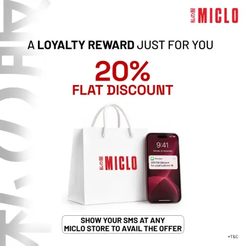 20% OFF for Loyalty SMS Recipients at MICLO