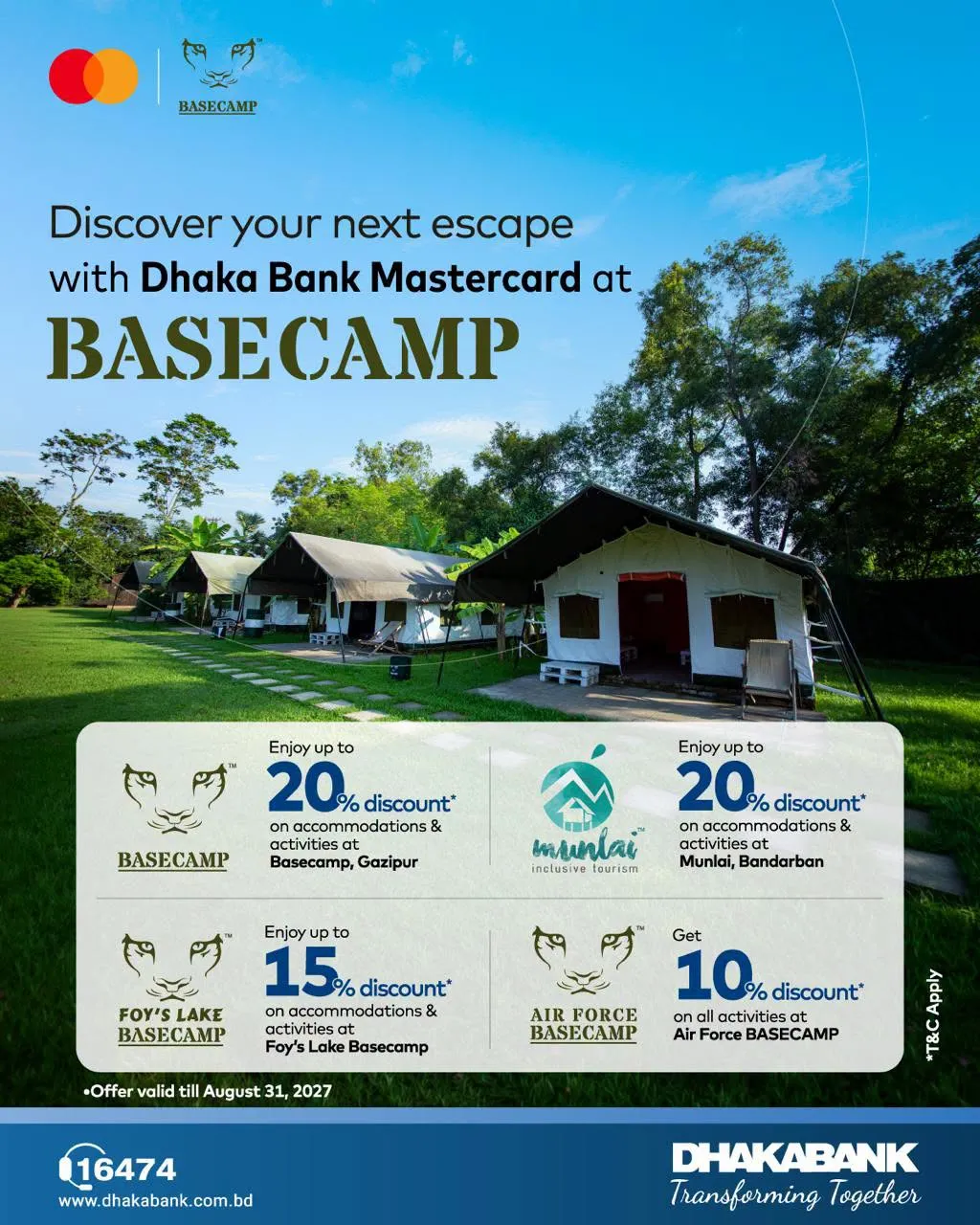 Dhaka Bank Mastercard — Up to 20% OFF at Basecamp
